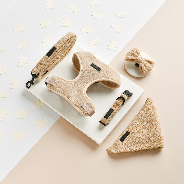 Teddy Bouclé Hundsele-Set 5-i-1 – Lyxigt & Mjukt i Beige