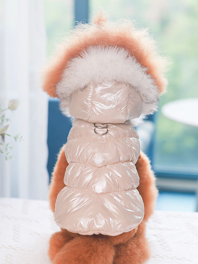 Luxury Classic Style Dog Coat/Jacket with Leash Winter Hoodie